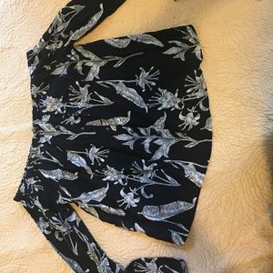 Roxy Black and White Off the Shoulder Blouse